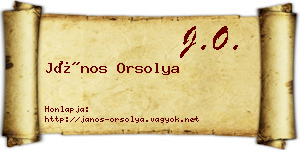 János Orsolya névjegykártya