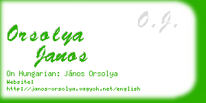 orsolya janos business card